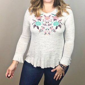 Coco + Jaimeson Floral Embroidered Sweater